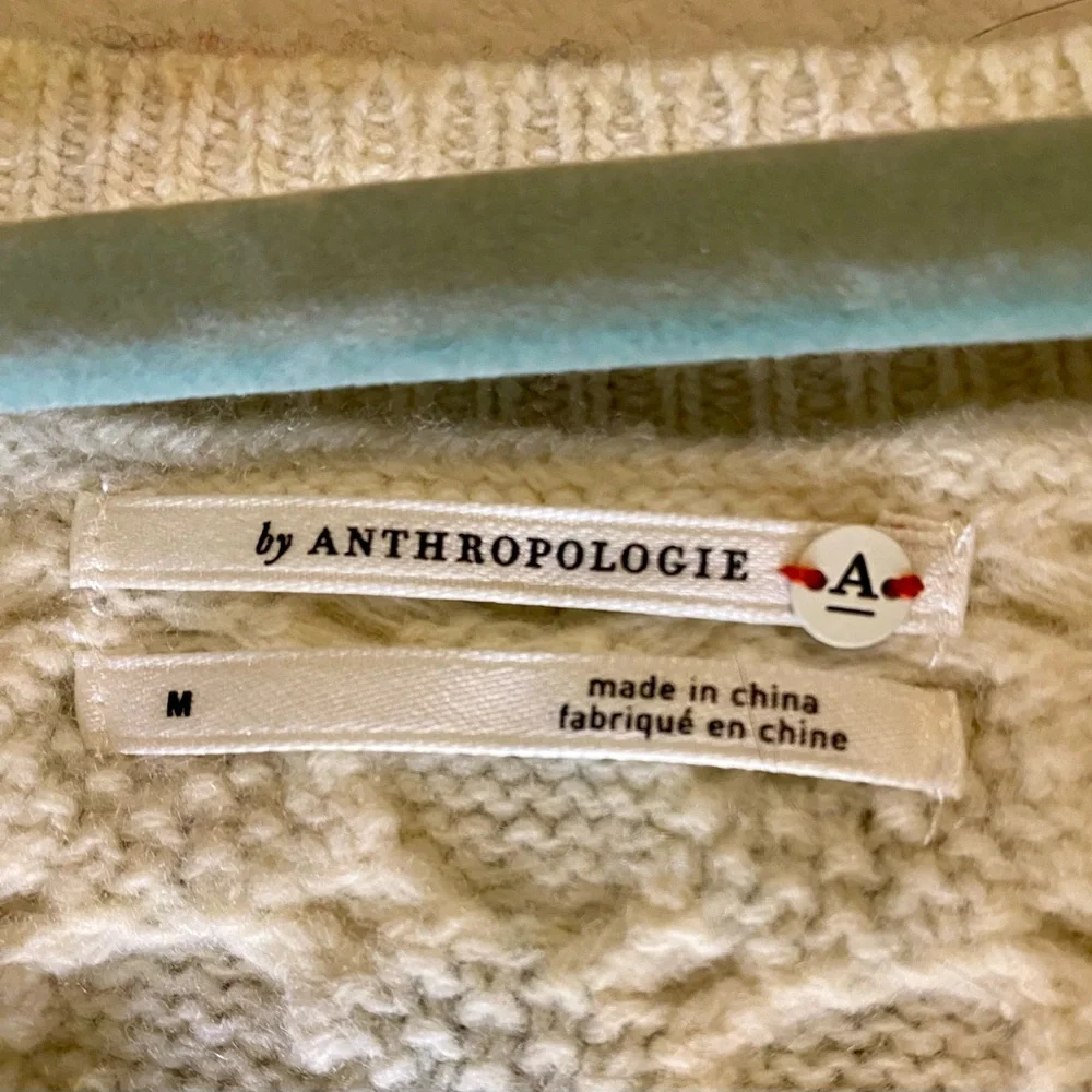 Anthropologie Cable Wool “Catch of the Day” Sweater. Size Medium - Picture 3 of 10